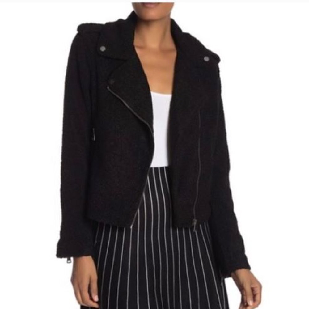 Max Studio Faux Shearling Moto Jacket New Size‎ M
